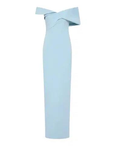 RACHEL GILBERT Maddie Draped Off-The-Shoulder Column Gown | Thumbnail 1 RACHEL GILBERT Maddie Draped Off-The-Shoulder Column Gown | Thumbnail 1