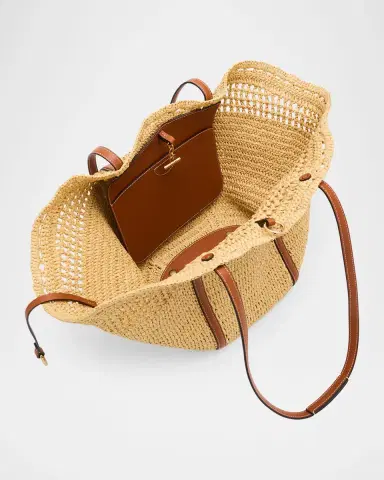 Ulla Johnson Marina Raffia Leather-Trim Tote Bag | Thumbnail 4 Ulla Johnson Marina Raffia Leather-Trim Tote Bag | Thumbnail 4