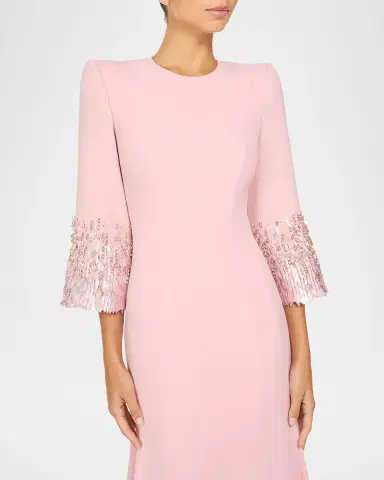 Jenny Packham Anita Embellished 3/4-Sleeve Trumpet Gown | Thumbnail 4 Jenny Packham Anita Embellished 3/4-Sleeve Trumpet Gown | Thumbnail 4