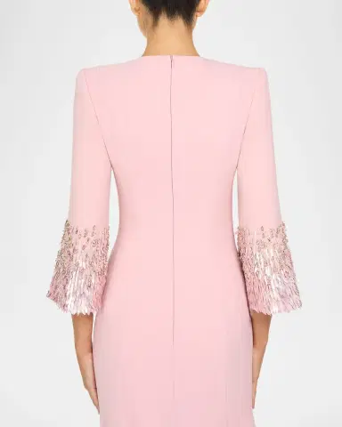 Jenny Packham Anita Embellished 3/4-Sleeve Trumpet Gown | Thumbnail 5 Jenny Packham Anita Embellished 3/4-Sleeve Trumpet Gown | Thumbnail 5
