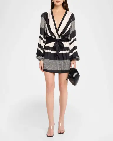 Ramy Brook Nina Striped Satin Mini Dress | Thumbnail 2 Ramy Brook Nina Striped Satin Mini Dress | Thumbnail 2