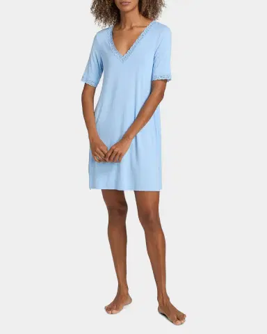 Natori Feathers Essentials Lace-Trim Jersey Sleepshirt | Thumbnail 2 Natori Feathers Essentials Lace-Trim Jersey Sleepshirt | Thumbnail 2