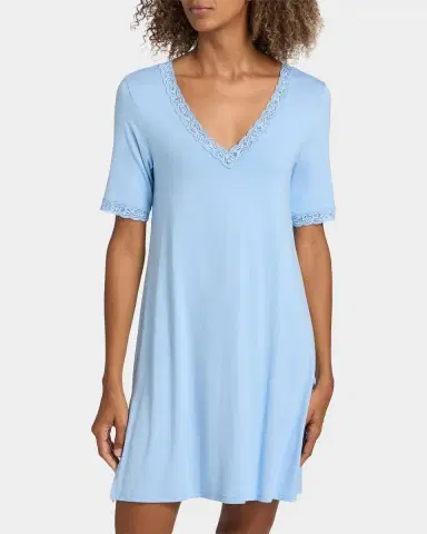 Natori Feathers Essentials Lace-Trim Jersey Sleepshirt | Thumbnail 4 Natori Feathers Essentials Lace-Trim Jersey Sleepshirt | Thumbnail 4