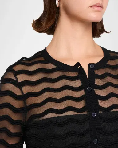 Simkhai Maxime Sheer Wavy Knit Cardigan | Thumbnail 5 Simkhai Maxime Sheer Wavy Knit Cardigan | Thumbnail 5