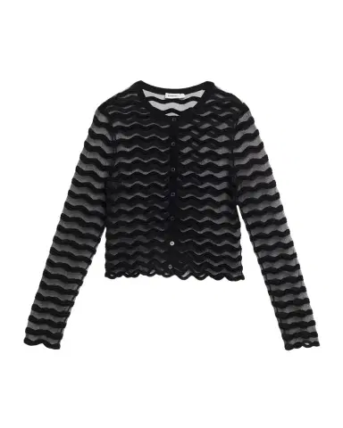 Simkhai Maxime Sheer Wavy Knit Cardigan | Thumbnail 1 Simkhai Maxime Sheer Wavy Knit Cardigan | Thumbnail 1