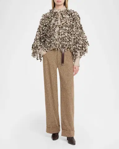 Brunello Cucinelli Donegal Wool Relaxed Trousers | Thumbnail 2 Brunello Cucinelli Donegal Wool Relaxed Trousers | Thumbnail 2