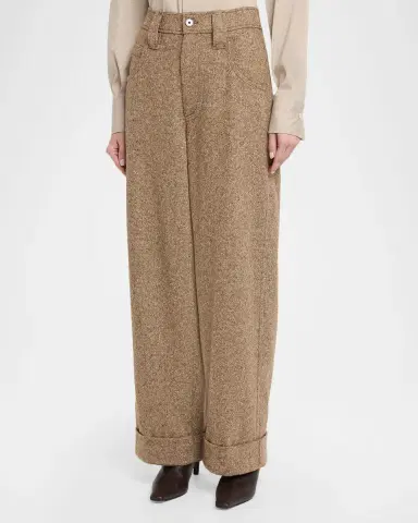 Brunello Cucinelli Donegal Wool Relaxed Trousers | Thumbnail 4 Brunello Cucinelli Donegal Wool Relaxed Trousers | Thumbnail 4