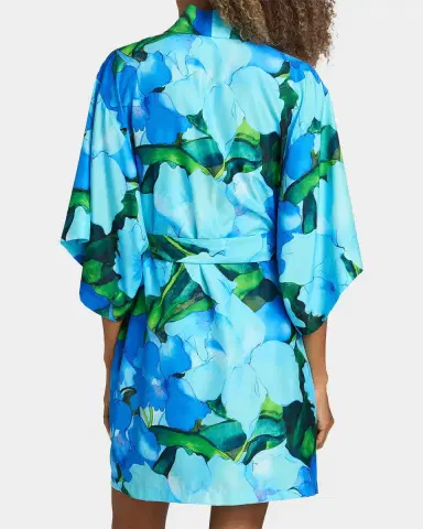 Natori Isla 3/4-Sleeve Floral Mini Robe | Thumbnail 3 Natori Isla 3/4-Sleeve Floral Mini Robe | Thumbnail 3