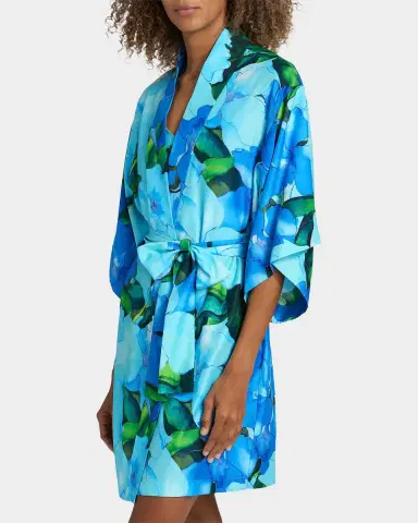 Natori Isla 3/4-Sleeve Floral Mini Robe | Thumbnail 7 Natori Isla 3/4-Sleeve Floral Mini Robe | Thumbnail 7