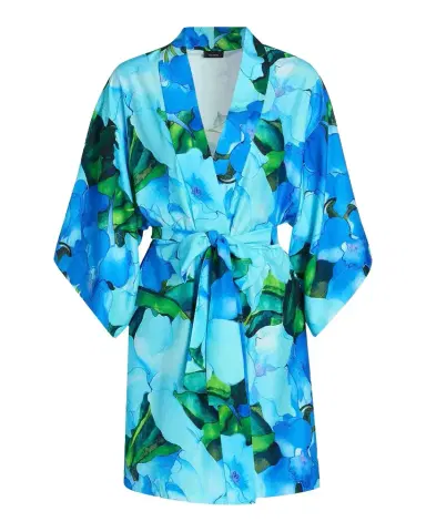 Natori Isla 3/4-Sleeve Floral Mini Robe | Thumbnail 1 Natori Isla 3/4-Sleeve Floral Mini Robe | Thumbnail 1