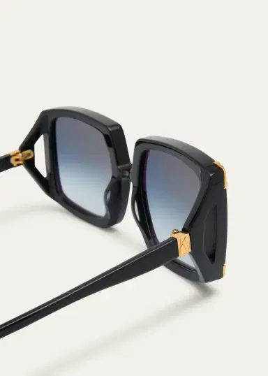 Anna-Karin Karlsson Strawberry Moon Square Black Acetate & Gold-Plated Steel Sunglasses | Thumbnail 4 Anna-Karin Karlsson Strawberry Moon Square Black Acetate & Gold-Plated Steel Sunglasses | Thumbnail 4
