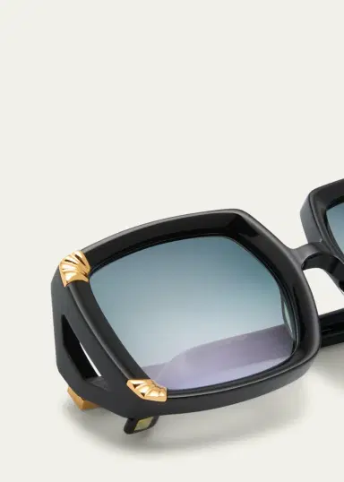 Anna-Karin Karlsson Strawberry Moon Square Black Acetate & Gold-Plated Steel Sunglasses | Thumbnail 5 Anna-Karin Karlsson Strawberry Moon Square Black Acetate & Gold-Plated Steel Sunglasses | Thumbnail 5