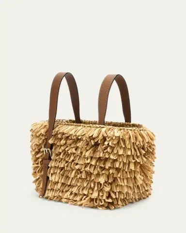 Valextra Mini Fringe Raffia Bucket Bag | Thumbnail 3 Valextra Mini Fringe Raffia Bucket Bag | Thumbnail 3