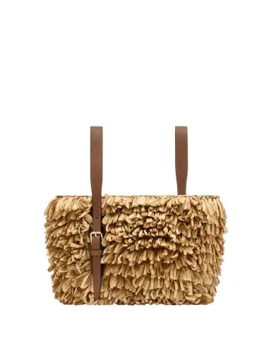 Valextra Mini Fringe Raffia Bucket Bag | Thumbnail 1 Valextra Mini Fringe Raffia Bucket Bag | Thumbnail 1