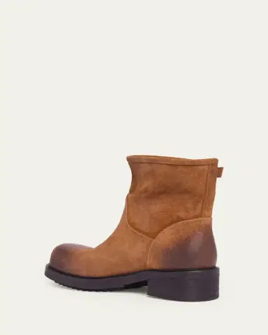Versace Men's Suede La Medusa Buckle Ankle Boots | Thumbnail 4 Versace Men's Suede La Medusa Buckle Ankle Boots | Thumbnail 4