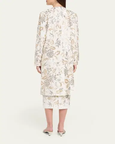 PRABAL GURUNG Single-Breasted Floral Sequined Collarless Car Coat | Thumbnail 3 PRABAL GURUNG Single-Breasted Floral Sequined Collarless Car Coat | Thumbnail 3