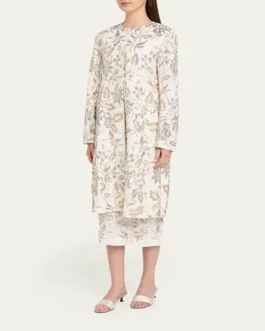 PRABAL GURUNG Single-Breasted Floral Sequined Collarless Car Coat | Thumbnail 4 PRABAL GURUNG Single-Breasted Floral Sequined Collarless Car Coat | Thumbnail 4