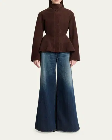 ALAÏA Suede Peplum Jacket | Thumbnail 2 ALAÏA Suede Peplum Jacket | Thumbnail 2