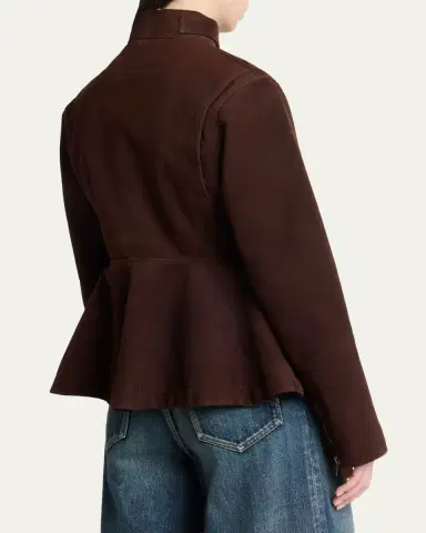 ALAÏA Suede Peplum Jacket | Thumbnail 3 ALAÏA Suede Peplum Jacket | Thumbnail 3