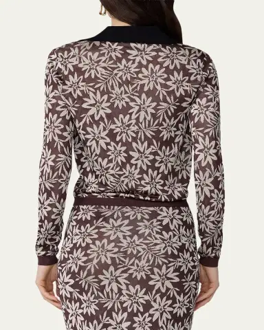 Diane von Furstenberg Rae Floral Button-Down Jacquard Knit Top | Thumbnail 3 Diane von Furstenberg Rae Floral Button-Down Jacquard Knit Top | Thumbnail 3