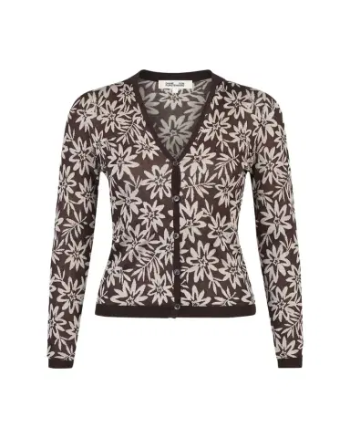 Diane von Furstenberg Rae Floral Button-Down Jacquard Knit Top | Thumbnail 1 Diane von Furstenberg Rae Floral Button-Down Jacquard Knit Top | Thumbnail 1