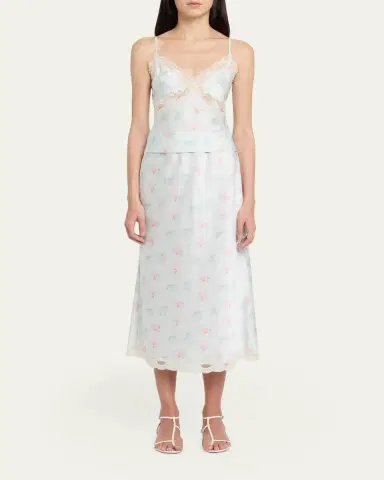 LoveShackFancy Lamora Floral Satin Tank Top | Thumbnail 2 LoveShackFancy Lamora Floral Satin Tank Top | Thumbnail 2