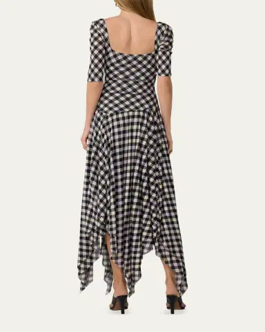 Diane von Furstenberg Leslie Gingham-Print Handkerchief Maxi Dress | Thumbnail 3 Diane von Furstenberg Leslie Gingham-Print Handkerchief Maxi Dress | Thumbnail 3