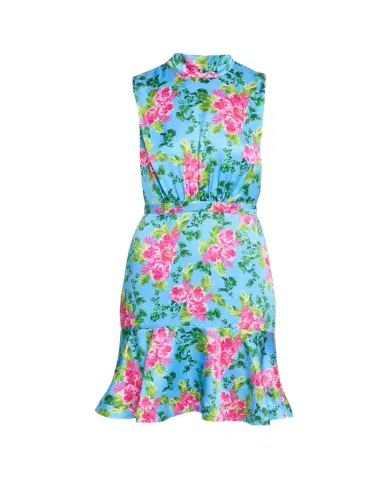 Saloni Fleur Tie-Back Short Silk Dress | Thumbnail 1 Saloni Fleur Tie-Back Short Silk Dress | Thumbnail 1