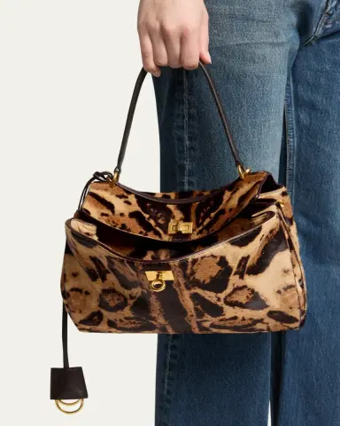Balenciaga Rodeo Small Animal-Print Calf Hair Top-Handle Bag | Thumbnail 2 Balenciaga Rodeo Small Animal-Print Calf Hair Top-Handle Bag | Thumbnail 2