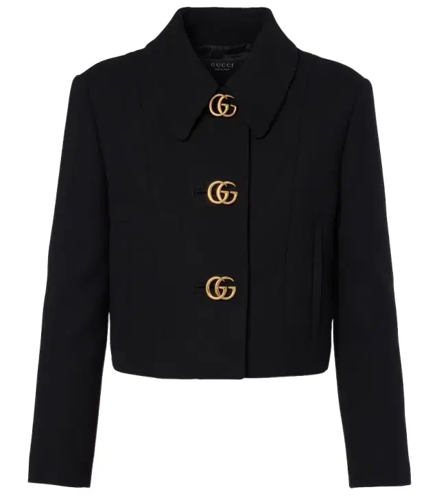 Double G cropped wool crêpe jacket Double G cropped wool crêpe jacket
