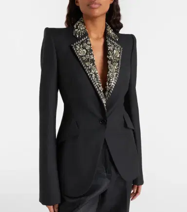 Alexander McQueen Embellished single-breasted blazer | Thumbnail 4 Alexander McQueen Embellished single-breasted blazer | Thumbnail 4