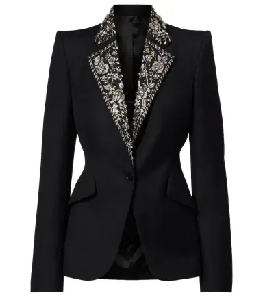 Alexander McQueen Embellished single-breasted blazer | Thumbnail 1 Alexander McQueen Embellished single-breasted blazer | Thumbnail 1