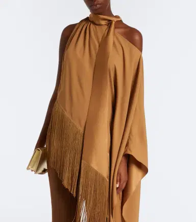 Taller Marmo Atlas fringed scarf-detail crêpe cady blouse | Thumbnail 3 Taller Marmo Atlas fringed scarf-detail crêpe cady blouse | Thumbnail 3