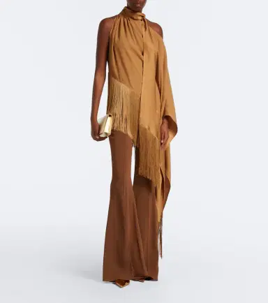 Taller Marmo Atlas fringed scarf-detail crêpe cady blouse | Thumbnail 4 Taller Marmo Atlas fringed scarf-detail crêpe cady blouse | Thumbnail 4