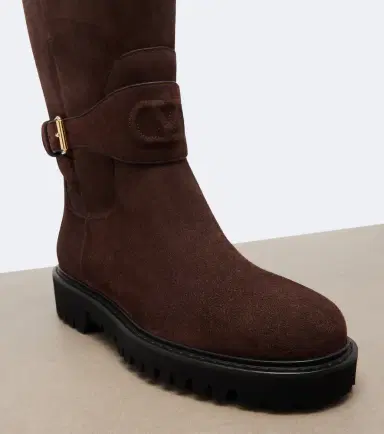 Valentino Garavani VLogo suede knee-high boots | Thumbnail 3 Valentino Garavani VLogo suede knee-high boots | Thumbnail 3