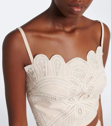 Elie Saab Embroidered scalloped crop top | Thumbnail 2 Elie Saab Embroidered scalloped crop top | Thumbnail 2