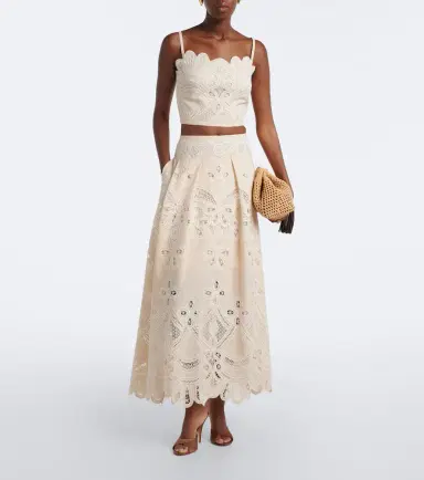 Elie Saab Embroidered scalloped crop top | Thumbnail 3 Elie Saab Embroidered scalloped crop top | Thumbnail 3