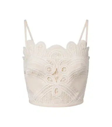 Elie Saab Embroidered scalloped crop top | Thumbnail 1 Elie Saab Embroidered scalloped crop top | Thumbnail 1