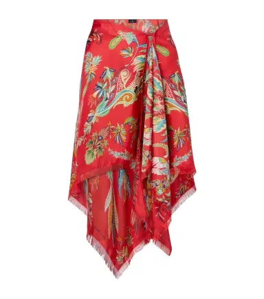 Etro Paisley asymmetric silk twill miniskirt | Thumbnail 1 Etro Paisley asymmetric silk twill miniskirt | Thumbnail 1