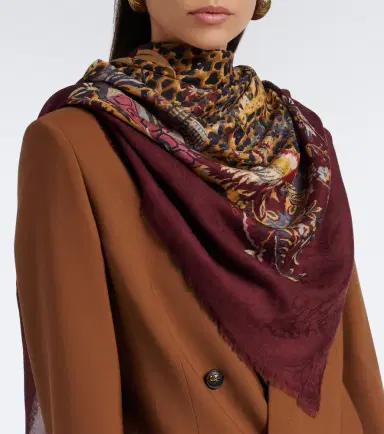 Etro Printed modal and cashmere scarf | Thumbnail 5 Etro Printed modal and cashmere scarf | Thumbnail 5