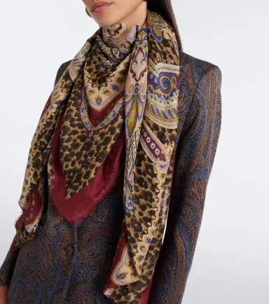 Etro Printed modal and cashmere scarf | Thumbnail 5 Etro Printed modal and cashmere scarf | Thumbnail 5