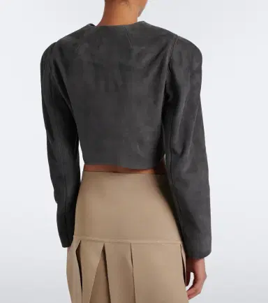 Alaïa Alaïa Cropped suede jacket | Thumbnail 3 Alaïa Alaïa Cropped suede jacket | Thumbnail 3