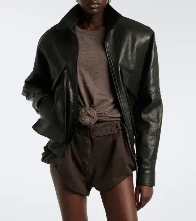 Magda Butrym Leather blouson jacket | Thumbnail 7 Magda Butrym Leather blouson jacket | Thumbnail 7