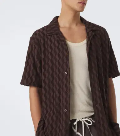 Frescobol Carioca Terry-trimmed cotton-blend bowling shirt | Thumbnail 2 Frescobol Carioca Terry-trimmed cotton-blend bowling shirt | Thumbnail 2