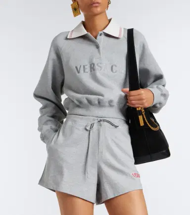Versace Cropped cotton jersey polo shirt | Thumbnail 5 Versace Cropped cotton jersey polo shirt | Thumbnail 5