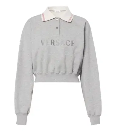 Versace Cropped cotton jersey polo shirt | Thumbnail 1 Versace Cropped cotton jersey polo shirt | Thumbnail 1