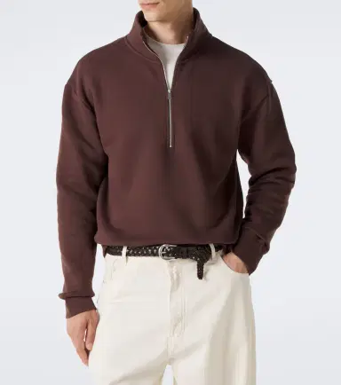 Studio Nicholson Cotton jersey half-zip sweatshirt | Thumbnail 2 Studio Nicholson Cotton jersey half-zip sweatshirt | Thumbnail 2