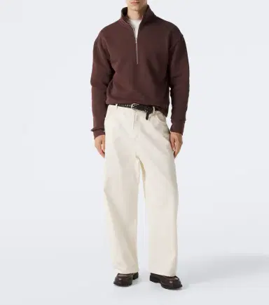 Studio Nicholson Cotton jersey half-zip sweatshirt | Thumbnail 3 Studio Nicholson Cotton jersey half-zip sweatshirt | Thumbnail 3