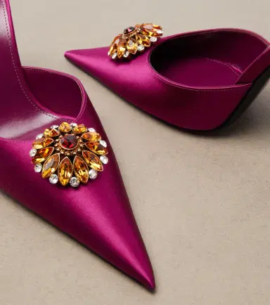 Saint Laurent Cosmo embellished satin crêpe mules | Thumbnail 2 Saint Laurent Cosmo embellished satin crêpe mules | Thumbnail 2