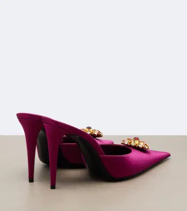 Saint Laurent Cosmo embellished satin crêpe mules | Thumbnail 4 Saint Laurent Cosmo embellished satin crêpe mules | Thumbnail 4